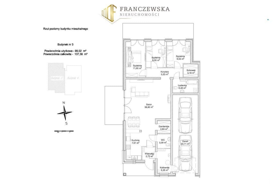 Parterowy dom z Garażem dwu stanowiskowym - zdjęcie 4