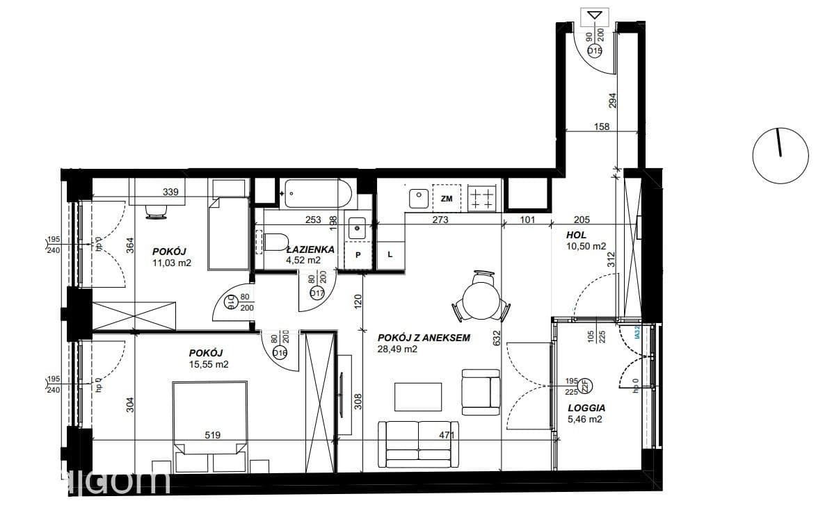 3 pok. Apartament w Centrum gotowy do wykończenia - zdjęcie 2