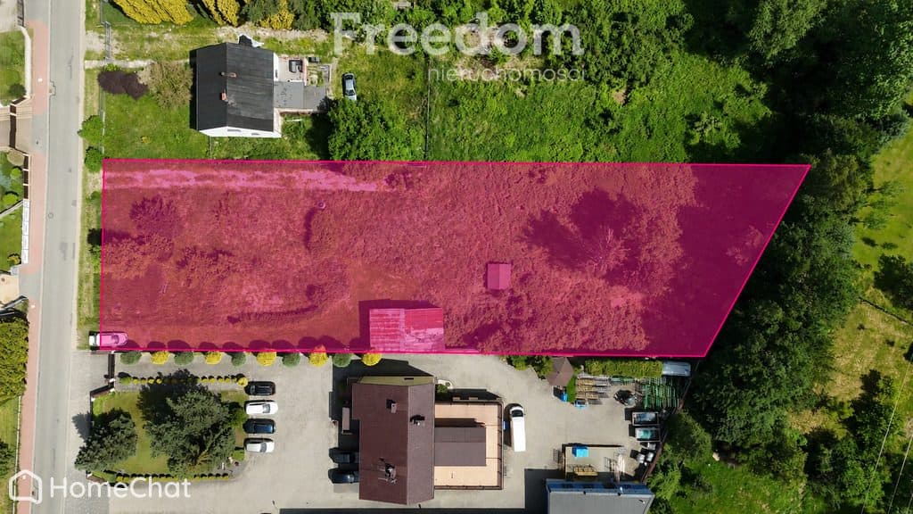 Działka budowlana 2174 m² z warsztatem – Wrzosowa