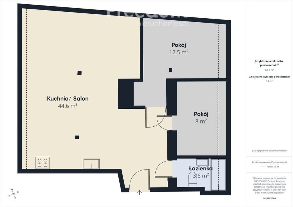 Przestronne 68,70 m²| 3 pokoje | ogrzewanie gazowe