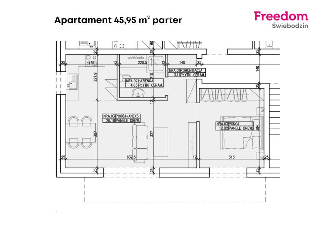 Nowy apartament 46 m2 z ogródkiem | Przytoczna