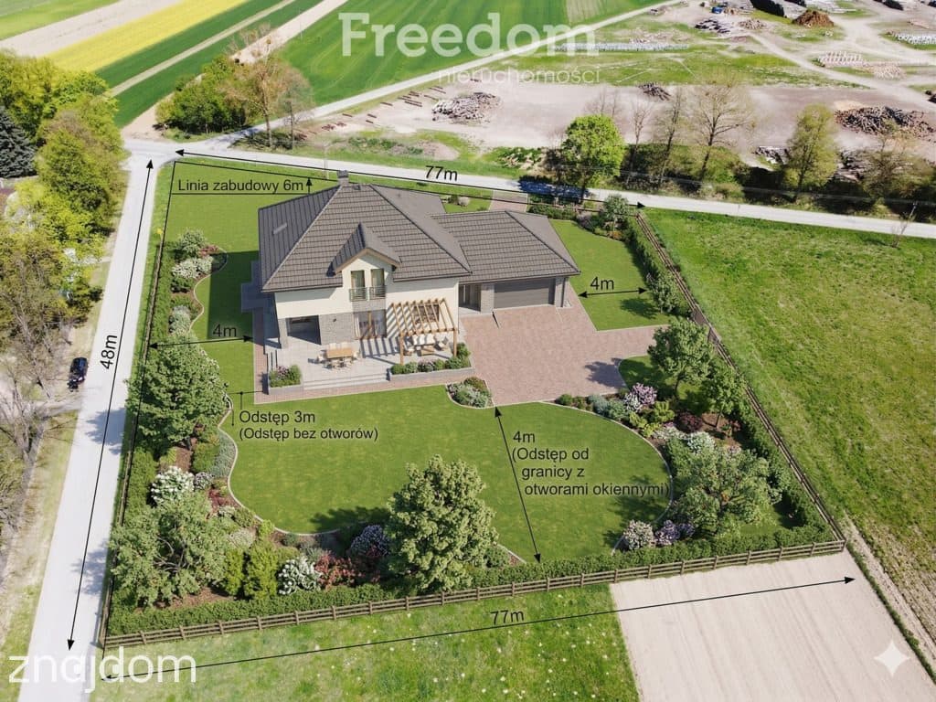 Działka 3165m² z WZ, dojazd z dwóch stron Rzechów
