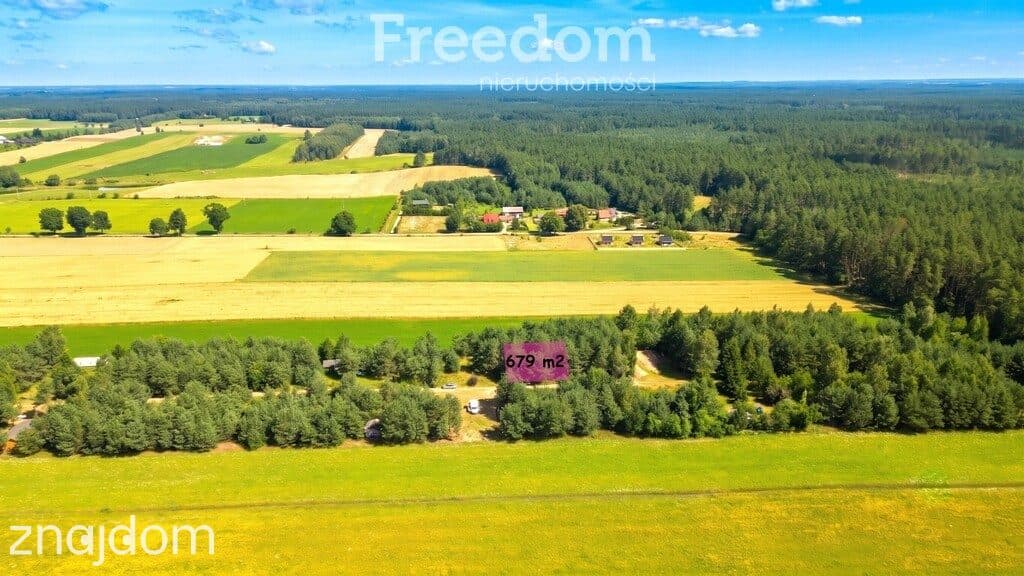 Działka rekreacyjna 677 m² Miętkie Mazury MPZP 1ML