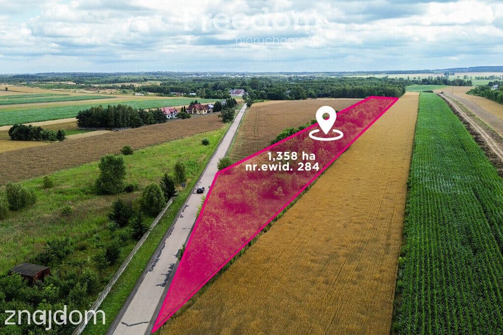 Działka 1,358 ha z opcją podziału | Radostków