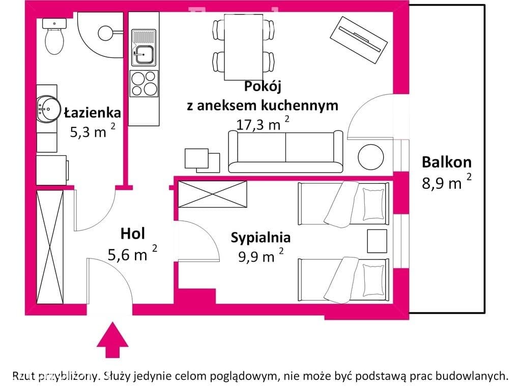 Urządzone gotowe 2 pokoje ul. Hołdu Pruskiego - zdjęcie 13