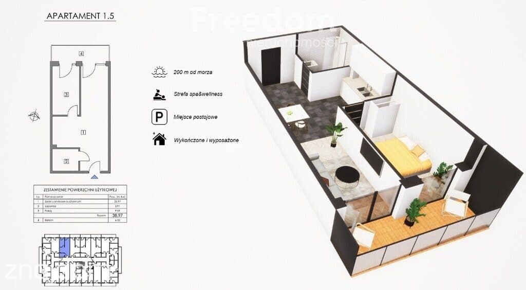 Apartament inwestycyjny 200 m od plaży Sarbinowo - zdjęcie 3
