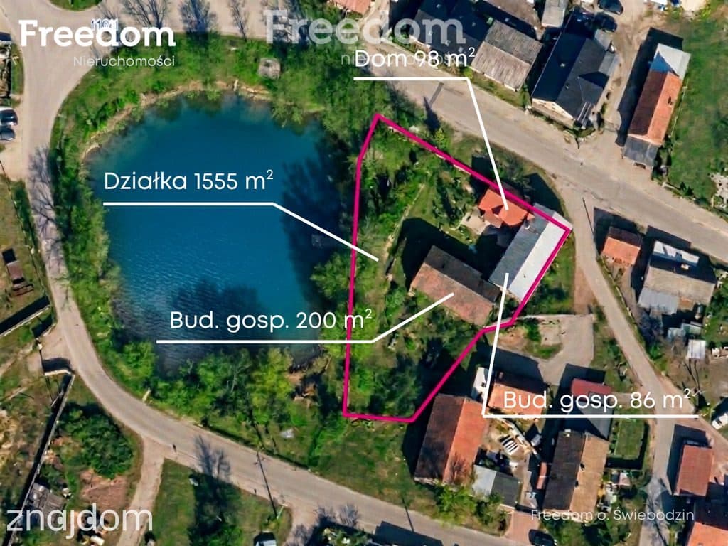 Dom, budynki gospodarcze i staw pod Świebodzinem - zdjęcie 3