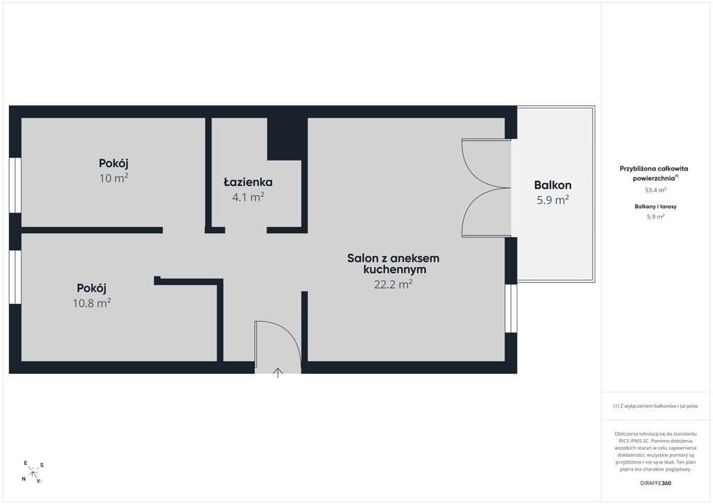3 pokoje, 53,43 m²,  VISTA, Myśliwska 32, Gdańsk - zdjęcie 18