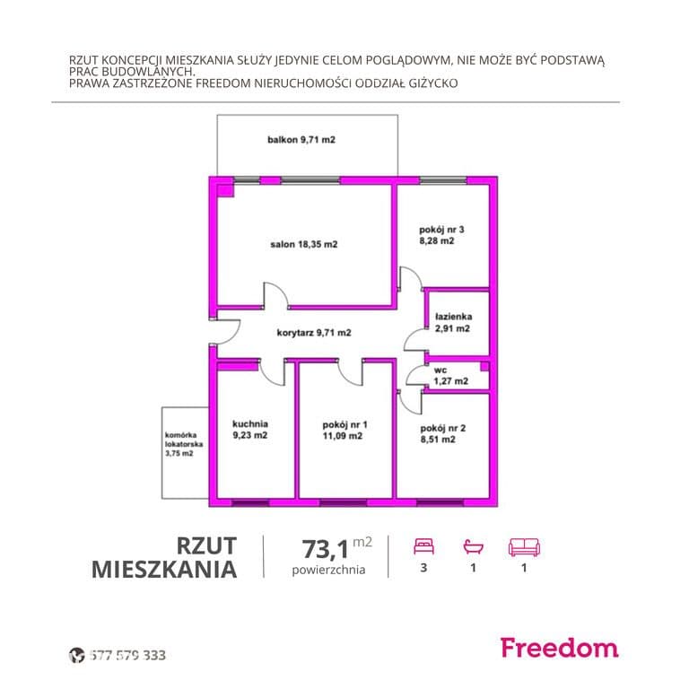 Mieszkanie 73,1 m² z widokiem na jezioro Niegocin - zdjęcie 19