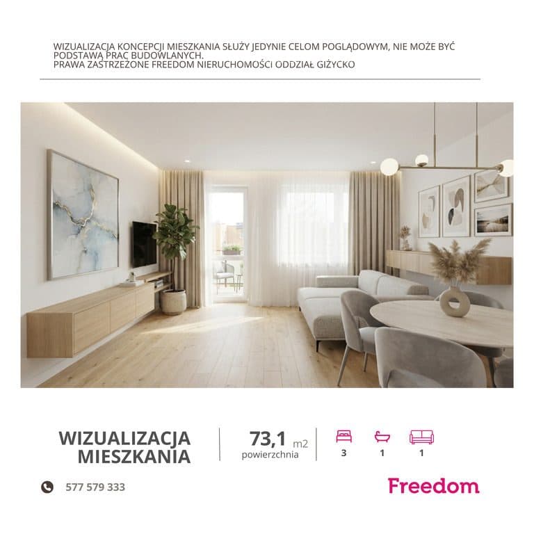 Mieszkanie 73,1 m² z widokiem na jezioro Niegocin - zdjęcie 2