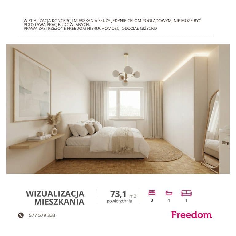 Mieszkanie 73,1 m² z widokiem na jezioro Niegocin - zdjęcie 4