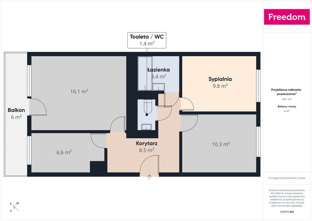 ul. Puławska 3-pokojowe mieszkanie 56,1 m² - zdjęcie 14