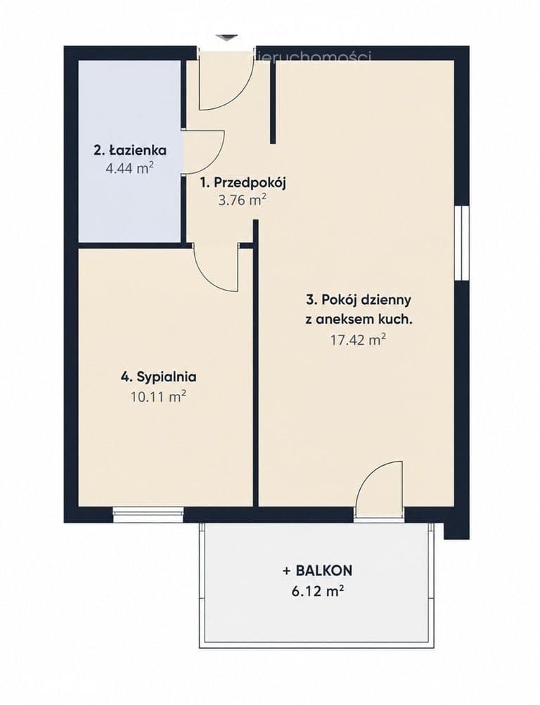 2 pokoje z balkonem, 35,73 m², ul. Pastelowa - zdjęcie 7