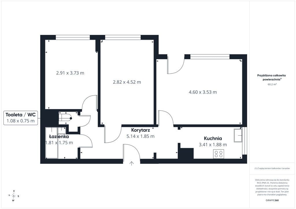 Mieszkanie 3-pokojowe | 61,99 m² | Armii Krajowej - zdjęcie 15