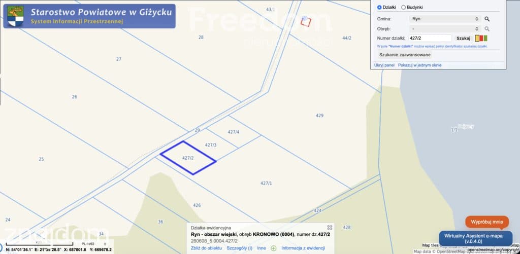 Działka 1001 m² jezioro Dejguny Mazury - zdjęcie 18