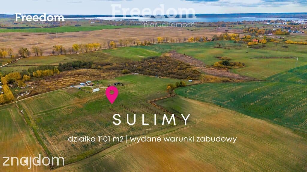 Działka 1101 m² z WZ, Sulimy k. Giżycka