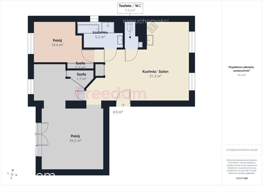 Przestronne 3-pokojowe mieszkanie 81,22 m² -Radom - zdjęcie 2