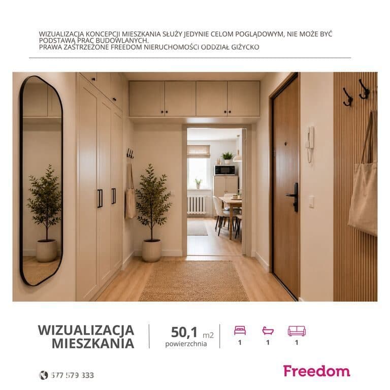 2 pokojowe mieszkanie | Węgorzewo, ul. Bema - zdjęcie 6