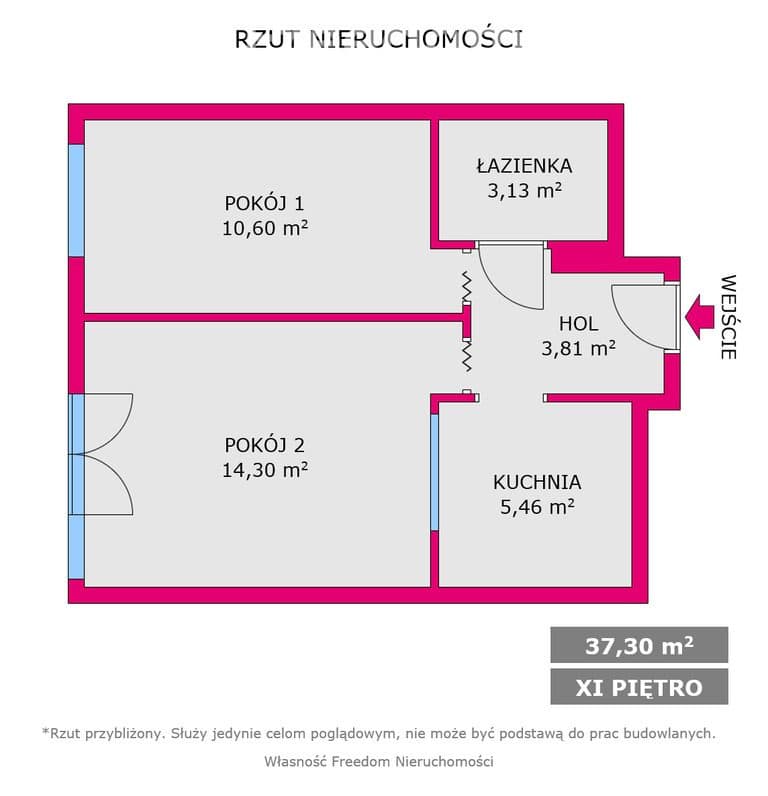 Dwa pokoje | Uniwersytecka | 11 piętro | UŚ - zdjęcie 3
