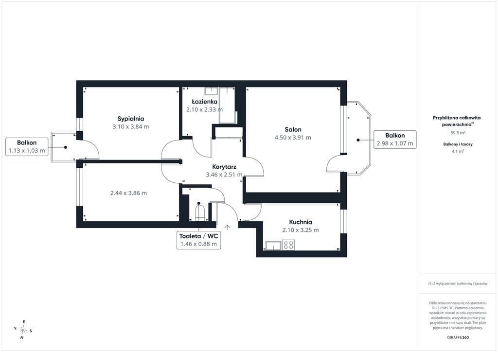 63 m²| 3 niezależne pokoje |2 balkony |niski blok - zdjęcie 13
