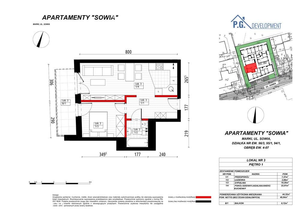 Nowoczesne 2 pokoje 44 m² z balkonem! Marki, Sowia - zdjęcie 5