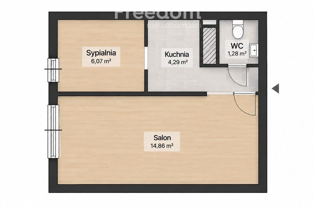 Gdańsk Brzeźno | 2 pokoje | 26,44 m² | blisko plaż - zdjęcie 4