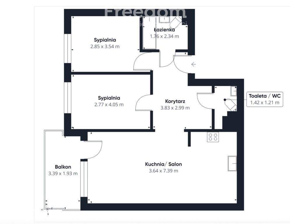 3 POKOJE | 66 M² | T. MATECKIEGO | ZŁOTE OGRODY - zdjęcie 12