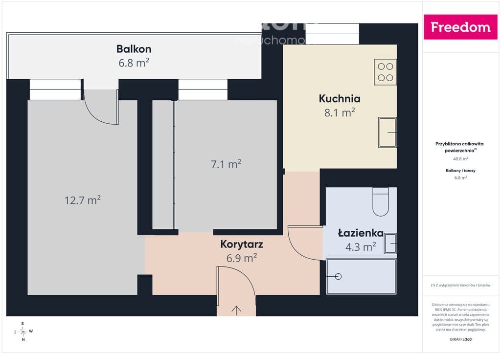 PRESTIŻOWA BAZYLIANÓWKA-2 pokoje, duży balkon - zdjęcie 14