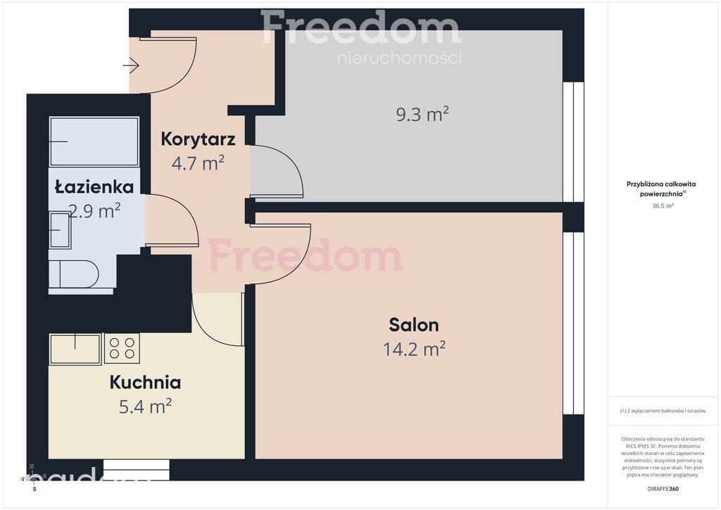 2 pokoje -37,3 m²-parter -ul. Cicha-os. Planty - zdjęcie 3