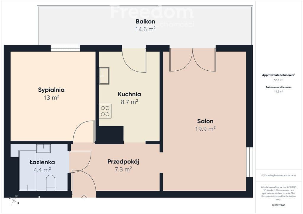 2 pokoje | 51,46 m² | balkon | hala garażowa - zdjęcie 5