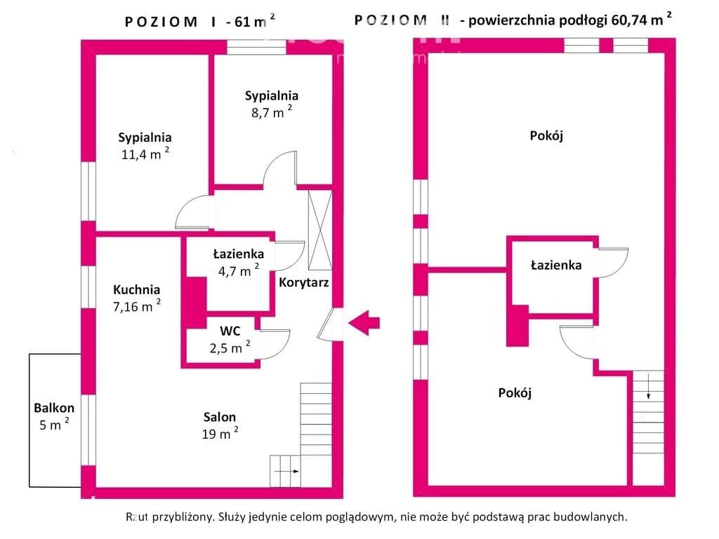 Dwupoziomowe 122,5 m² przy parku Białołęka - zdjęcie 4
