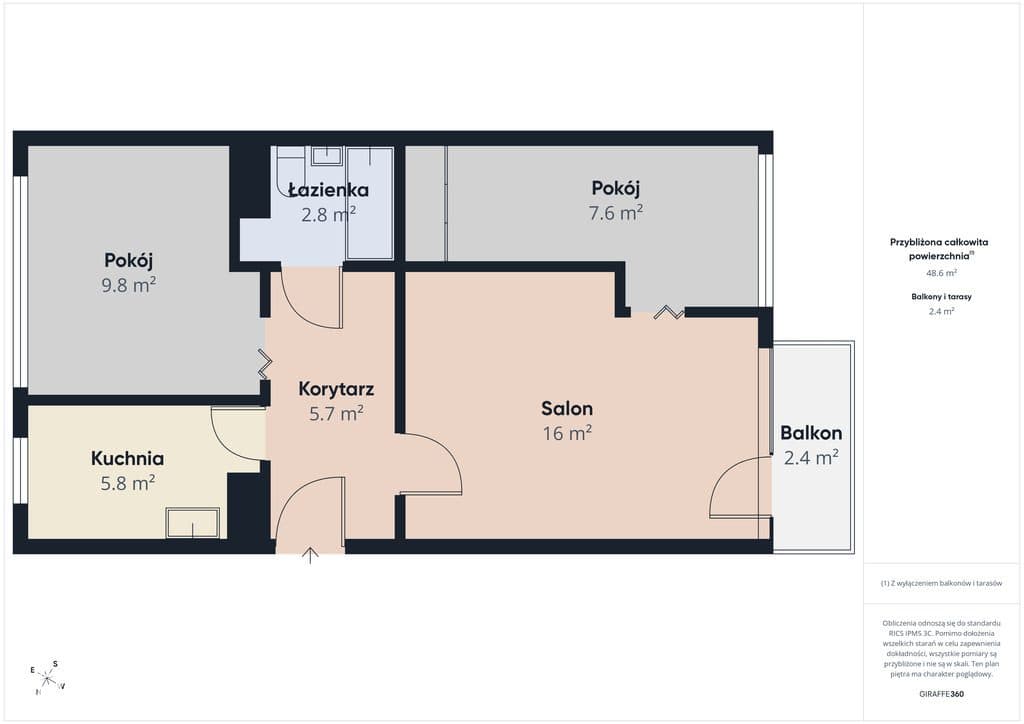 3 pokoje | 48,60 m² | balkon | Tułowice, ul. Ceramiczna - zdjęcie 12