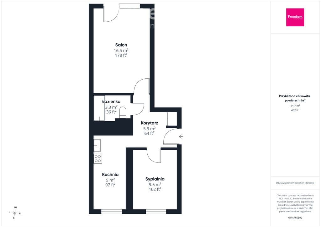 Mieszkanie 44,6 m² na zielonym osiedlu Bałandy - zdjęcie 15