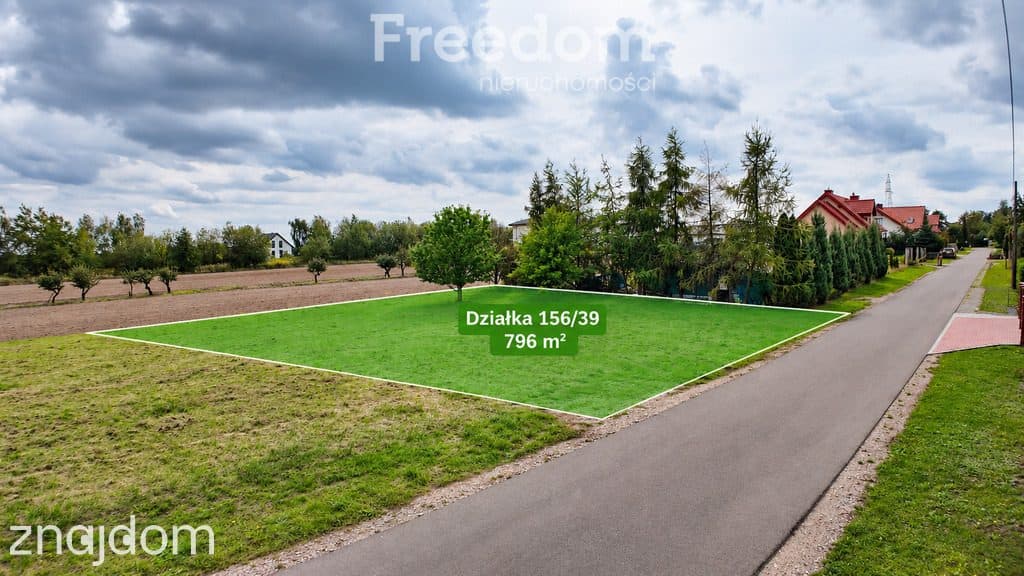 Działka budowlana 796 m² Franciszków | MPZP, Media