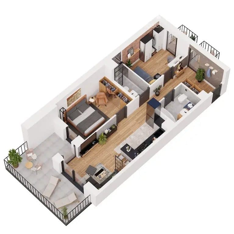 3 pokoje 59,05 m² | duże balkony | Pruszków - zdjęcie 2