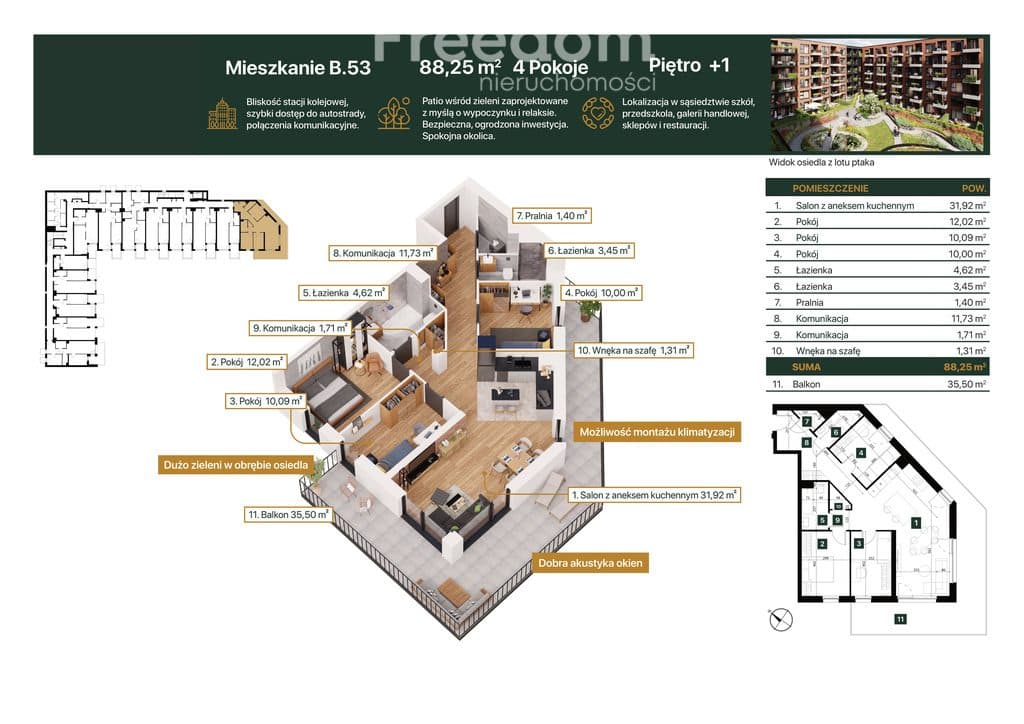4 pokoje 88,25 m² | balkon | Pruszków - zdjęcie 2