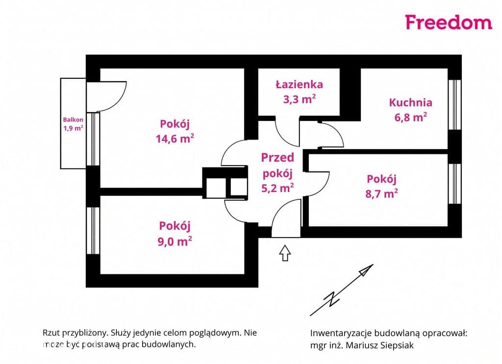 3 pokoje 47,8 m² z widokiem w Międzyrzeczu - zdjęcie 9