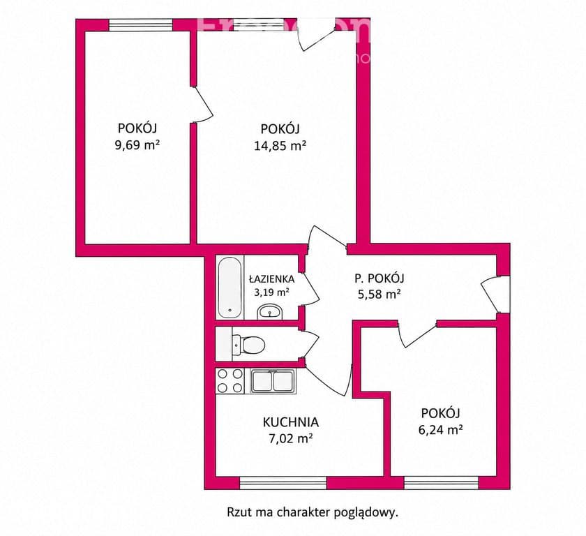 3 pokoje, 48 m2, III piętro, balkon, os. Wolność 1, Bełchatów - zdjęcie 12