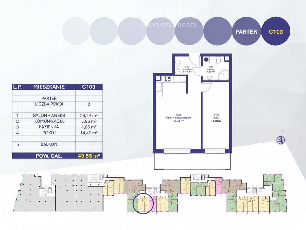 Nowoczesne mieszkanie 2-pokojowe z balkonem | 49,55 m² | Błonie - zdjęcie 2