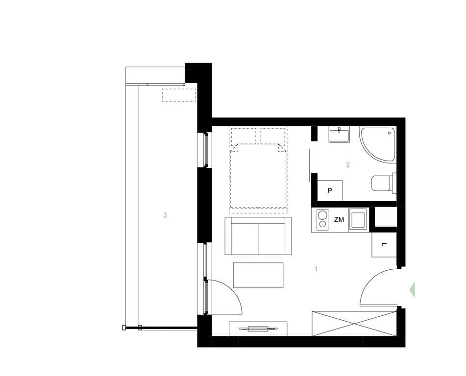 Nowoczesna kawalerka 21,68 m² | Pruszków - zdjęcie 2