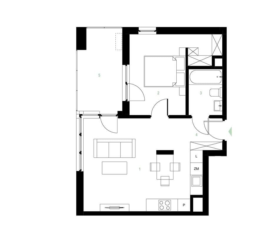 Mieszkanie 43,09 m² | 2 pokoje | Pruszków - zdjęcie 2