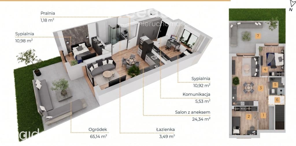 Nowe 3 pokoje | Ogródek 65 m² | Sosnowiec Niwka - zdjęcie 2