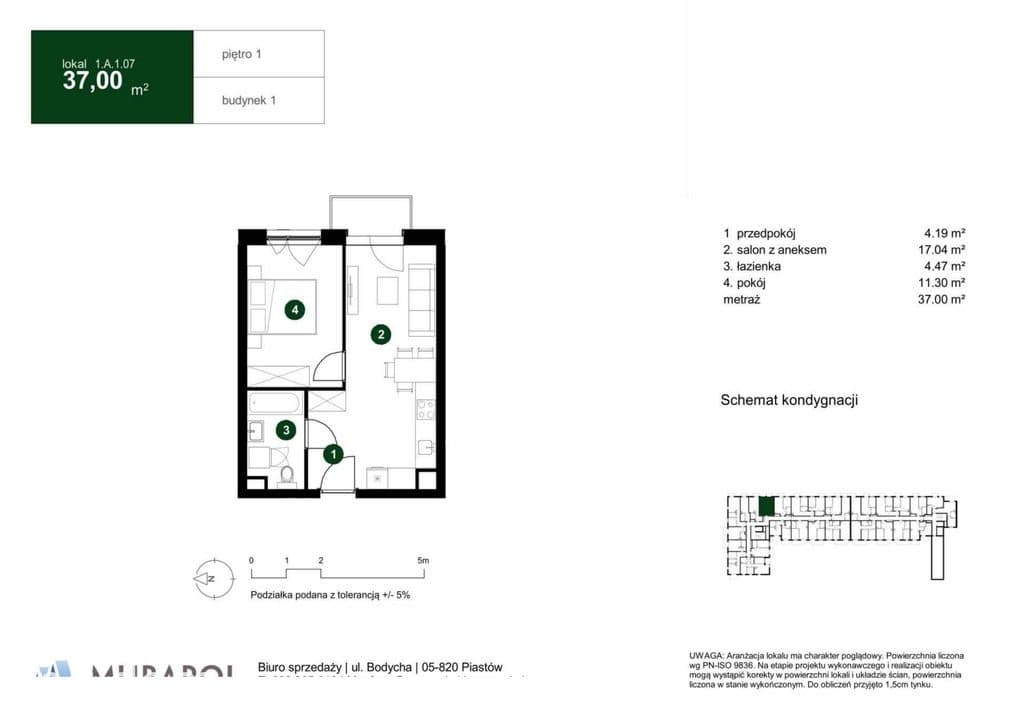 Nowoczesne 2-pokojowe mieszkanie w Piastowie | 37 m² - zdjęcie 2
