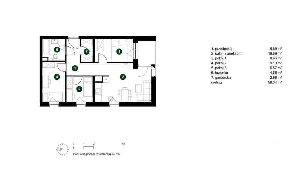 Nowoczesne 4-pokojowe mieszkanie w Piastowie | 58,04 m² - zdjęcie 2