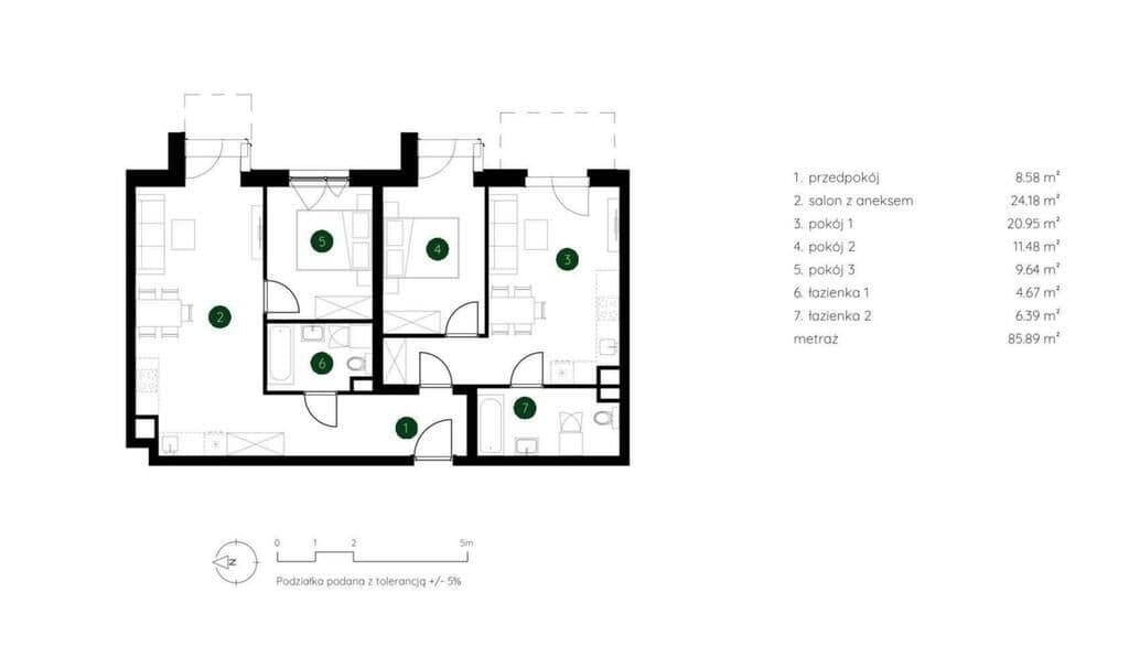 Nowoczesne 4-pokojowe mieszkanie w Piastowie | 85,89 m² - zdjęcie 2