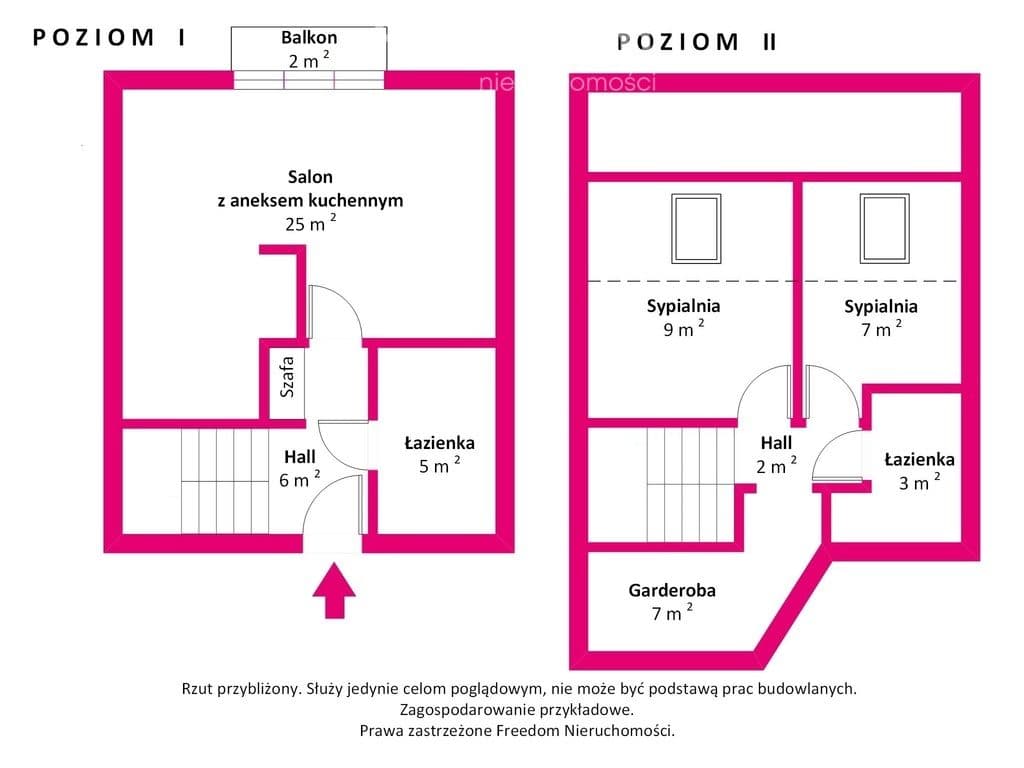 Mieszkanie dwupoziomowe, 66 m2, 3 pokoje, Białołęka - zdjęcie 6