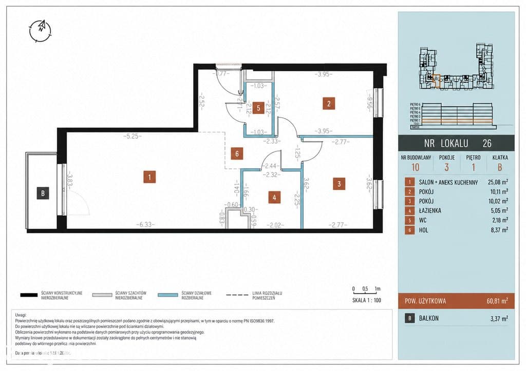 Nowoczesne 3 pokoje z balkonem | 60.81 m2 | Praga - zdjęcie 2