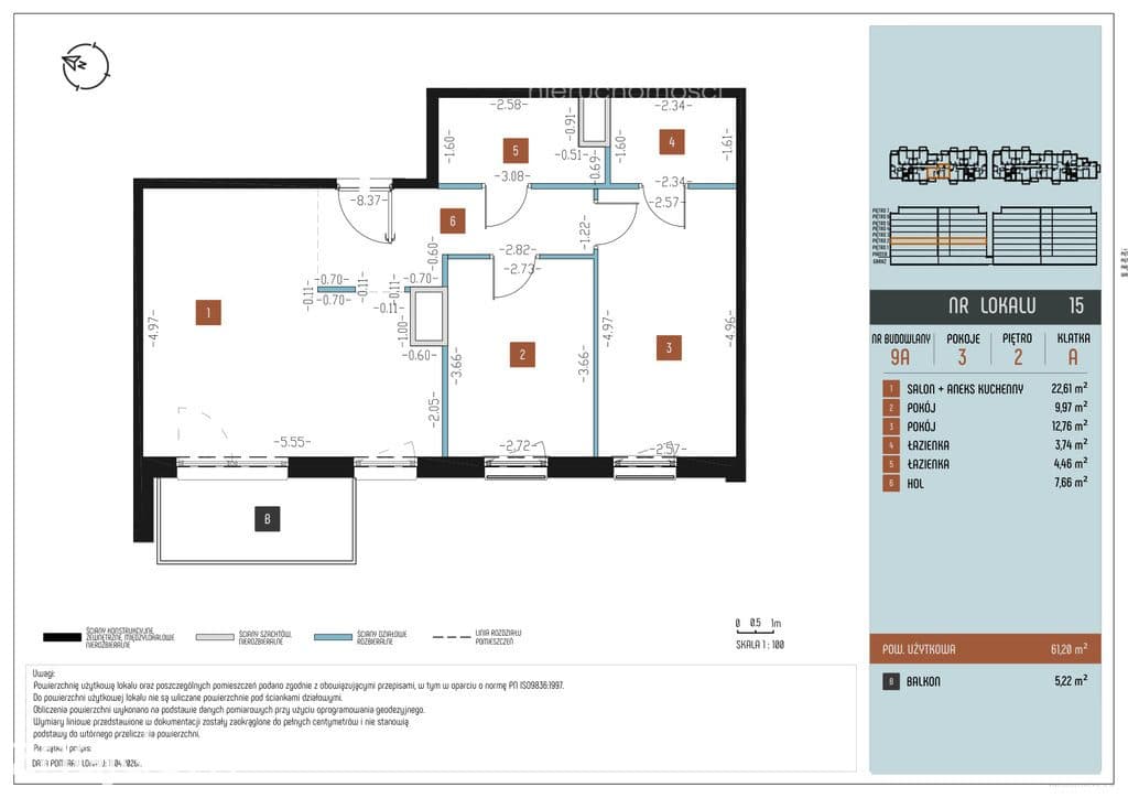 Nowoczesne 3 pokoje z balkonem |  61.2 m2 | Praga - zdjęcie 2