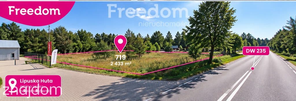 Działka inwestycyjna 2 433 m² | WZ na handel i usługi | Lipuska Huta - zdjęcie 3