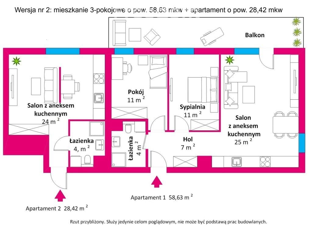 Duże przestronne mieszkanie 3 pokojowe w świetnej cenie 9178 zł/mkw - zdjęcie 3
